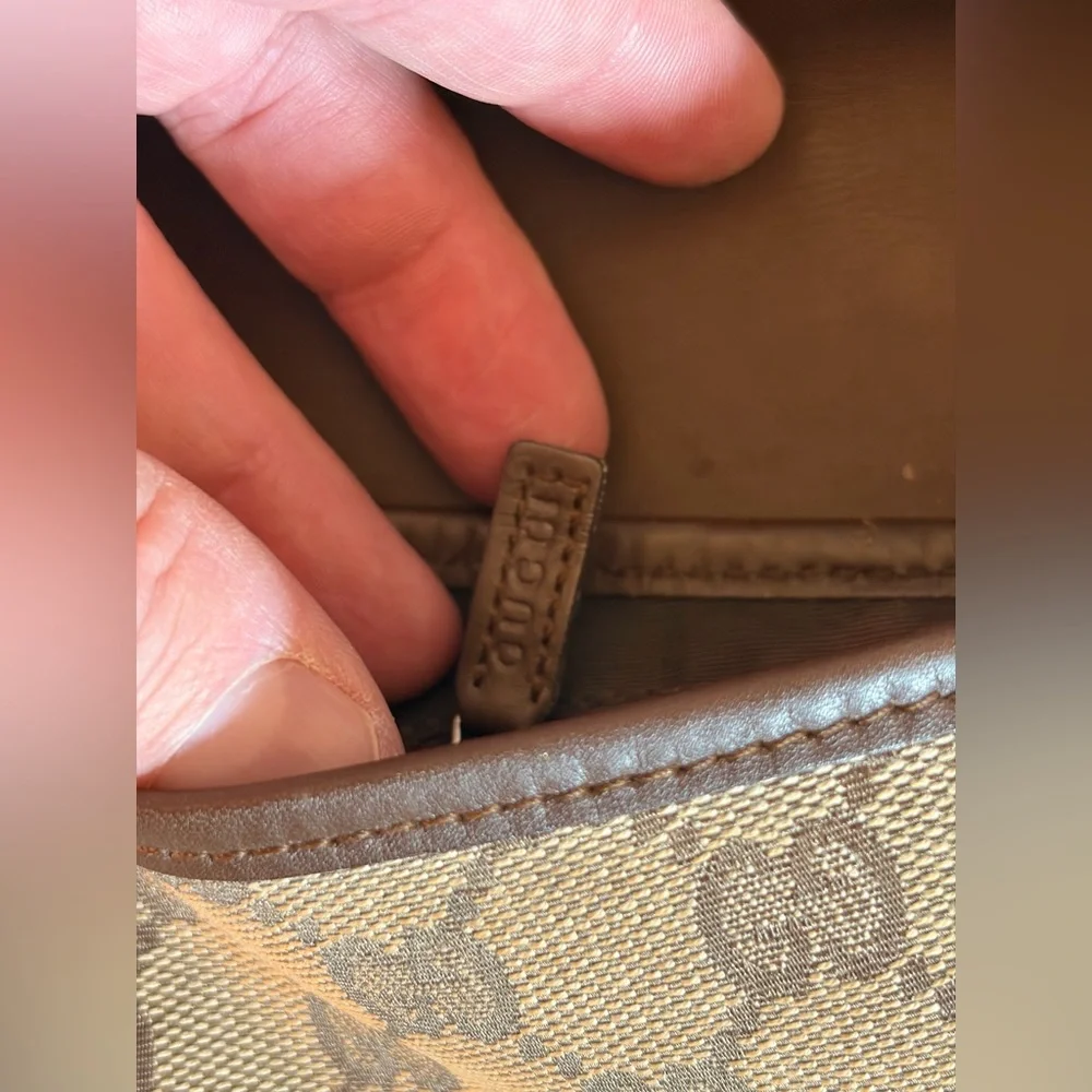 Vintage Gucci, Jackie O Bag GG Supreme Canvas & Brown Leather Bag UNISEX - Picture 10 of 13